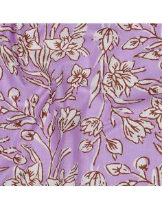 Tejido de algodón indio block print Kirine - Lila 2