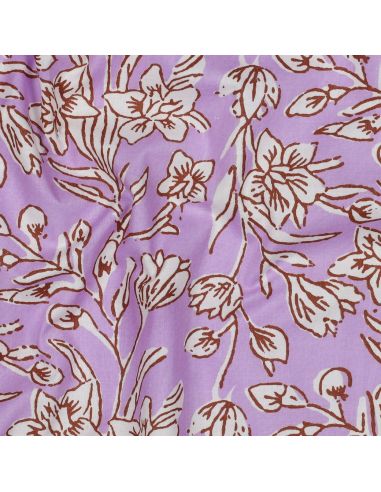 Tejido de algodón indio block print Kirine - Lila