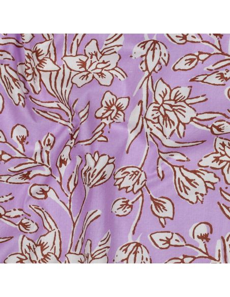 Tejido de algodón indio block print Kirine - Lila
