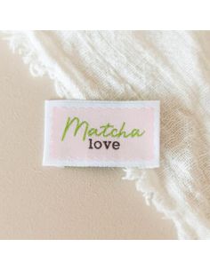 Etiqueta tejida para coser Matcha love