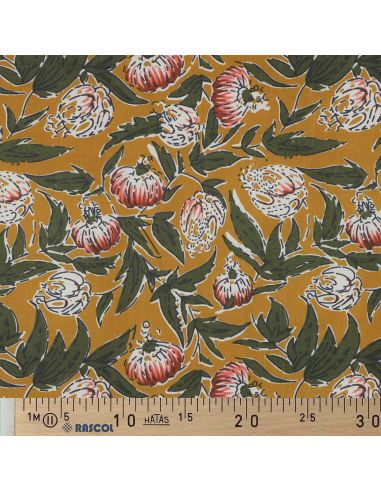 Tejido de algodón indio block print Serina - Ocre
