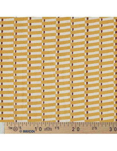 Tejido de algodón indio block print Indra - Ocre
