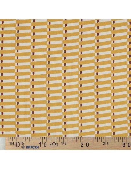 Tejido de algodón indio block print Indra - Ocre