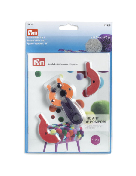 Dispositivo para hacer pompones 2 en 1 S