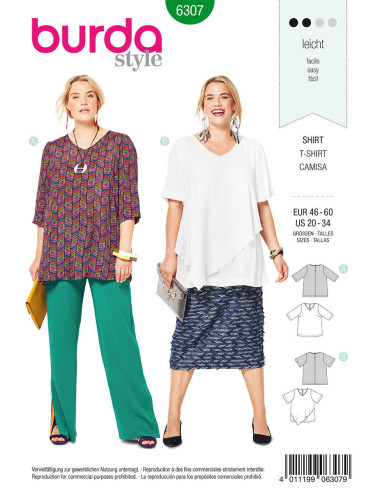 Patrón de camiseta - Burda 6307