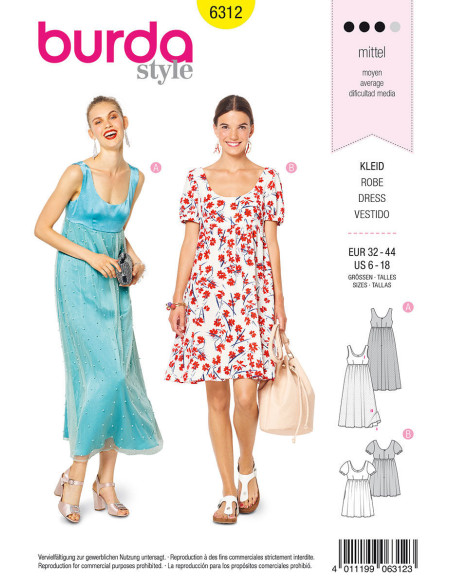 Patrón de vestido - Burda 6312