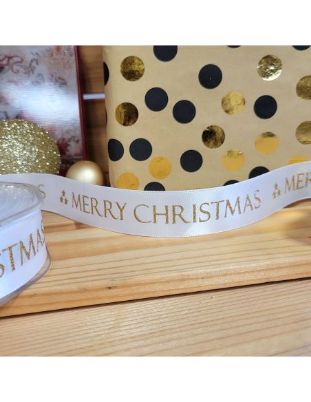 Cinta Merry Christmas - Blanco