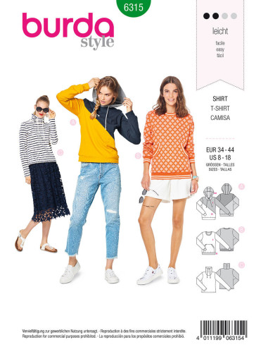 Patrón de camiseta - Burda 6315