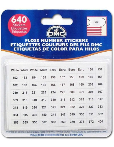 Etiquetas adhesivas números de hilos DMC