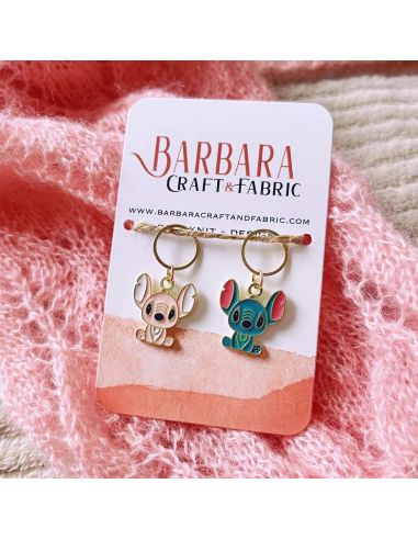 Juego de 2 anillos marcadores de puntadas - Stitch & Angel