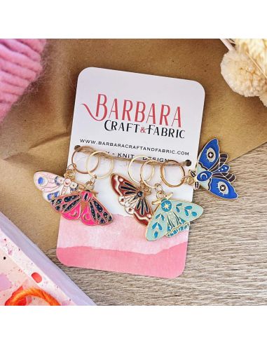Conjunto de 5 anillos marcadores de puntos - Mariposa de colores
