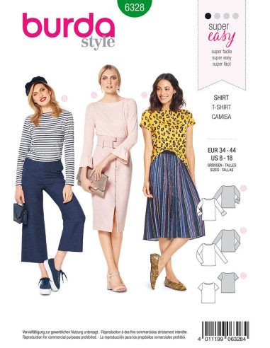 Patrón de camiseta - Burda 6328