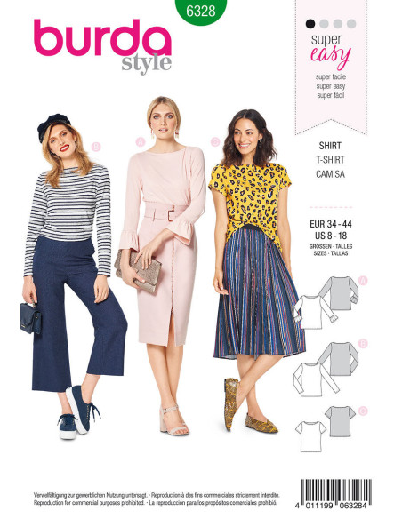 Patrón de camiseta - Burda 6328