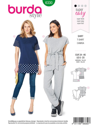 Patrón de camiseta - Burda 6330