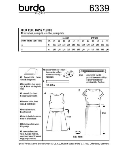 Patrón de vestido - Burda 6339