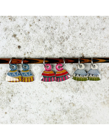 Juego de 6 anillos marcadores de puntos - Oveja y gorro