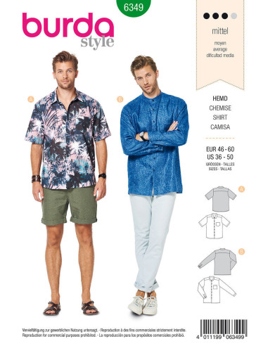 Patrón de camisa - Burda 6349