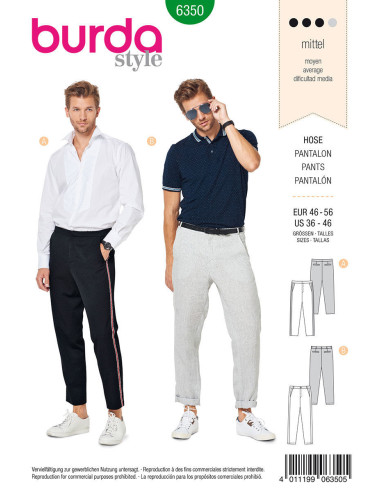 Patrón de pantalón - Burda 6350
