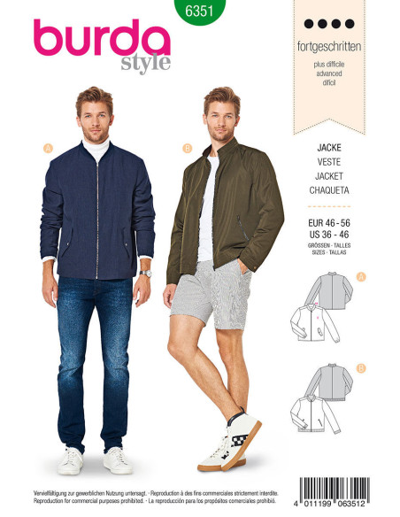 Patrón de chaqueta - Burda 6351