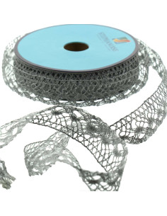 Encaje lurex - Plata