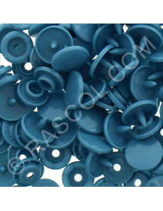 Bolsa de 25 broches de resina KAM redondas - Azul petróleo