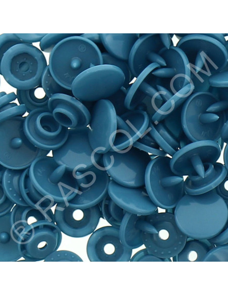 Bolsa de 25 broches de resina KAM redondas - Azul petróleo