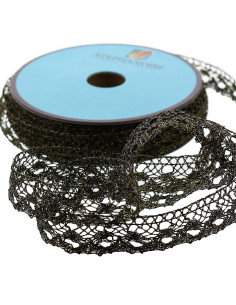 Encaje lurex - Oro y negro