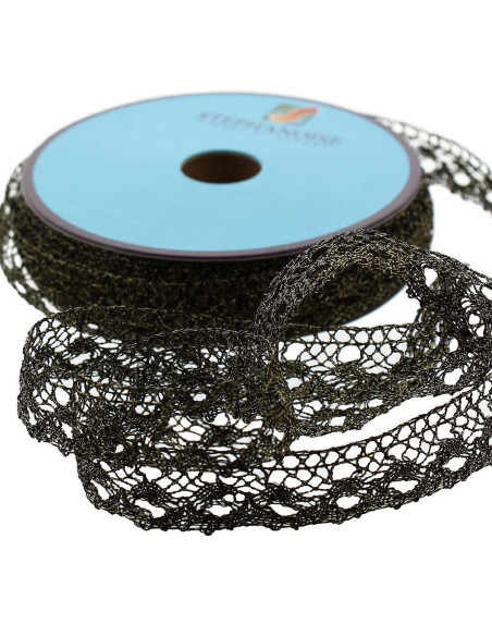 Encaje lurex - Oro y negro