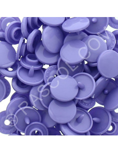 Bolsa de 25 botones de resina KAM redondos - Lila