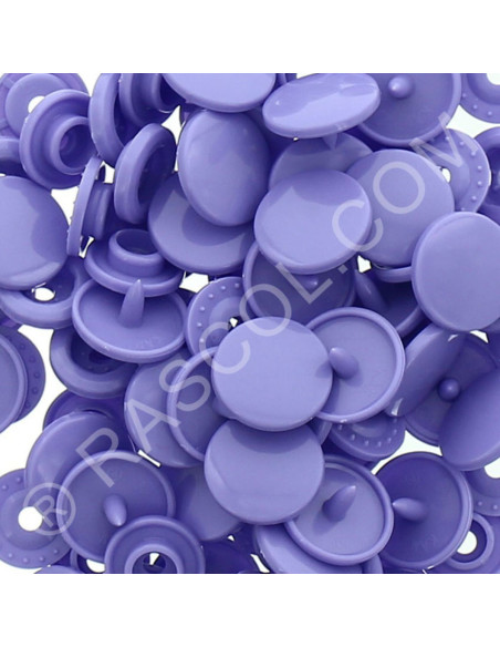 Bolsa de 25 botones de resina KAM redondos - Lila