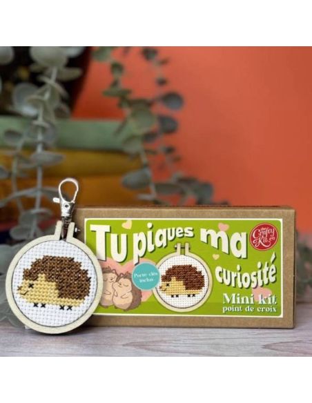Mini kit de bordado en punto de cruz - Despiertas mi curiosidad