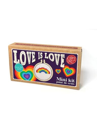 Mini kit de bordado punto de cruz - Love is love