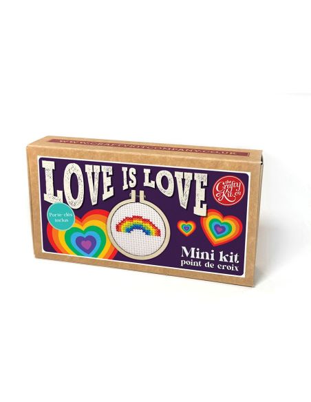Mini kit de bordado punto de cruz - Love is love
