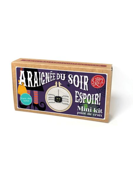 Mini kit de bordado en punto de cruz - ¡Araña de la tarde, esperanza!