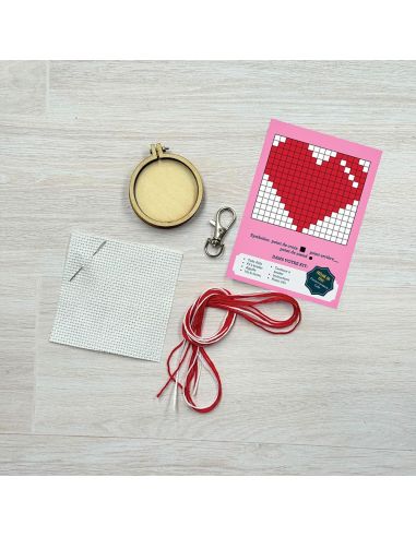 Mini kit de bordado en punto de cruz - Sé mi San Valentín