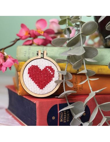 Mini kit de bordado en punto de cruz - Sé mi San Valentín