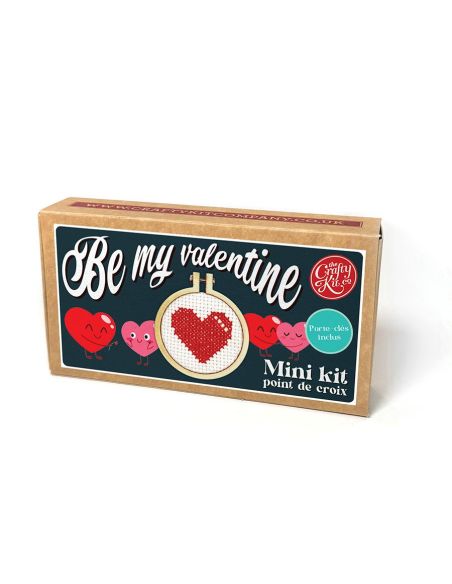 Mini kit de bordado en punto de cruz - Sé mi San Valentín
