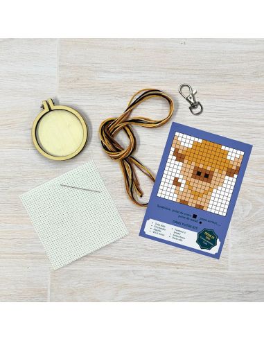 Mini kit de bordado en punto de cruz - ¡No seas vaca!