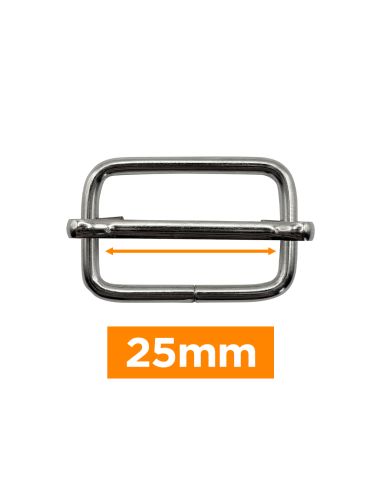 Hebilla deslizante premium - Plata 25 mm