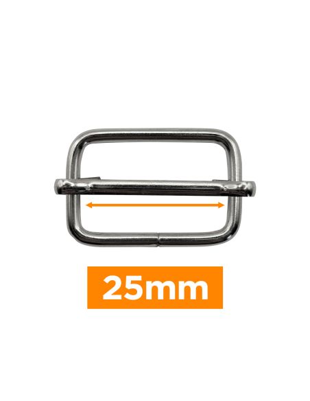 Hebilla deslizante premium - Plata 25 mm