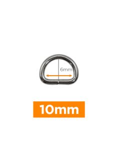 Anillo en D premium - Plata 10 mm