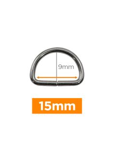 Anillo en D premium - Plata 15 mm