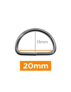 Anillo en D premium - Plata 20 mm