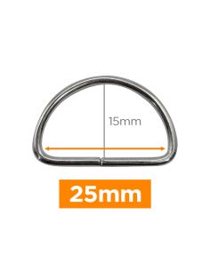 Anillo en D premium - Plata 25 mm