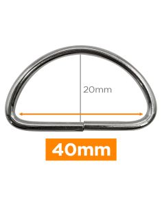 Anillo en D premium - Plata 40 mm