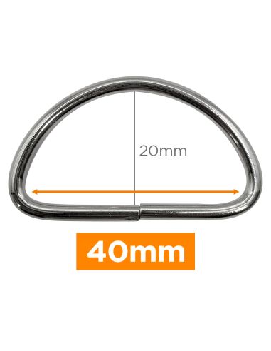Anillo en D premium - Plata 40 mm