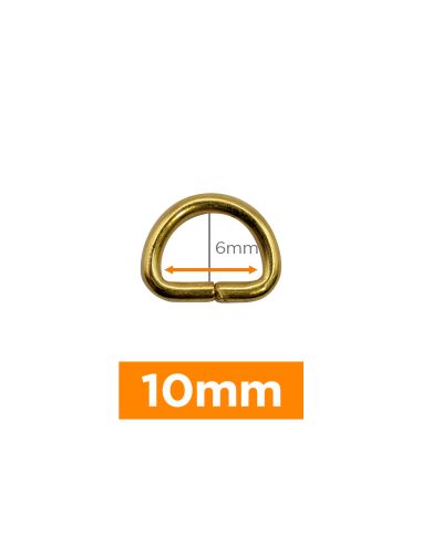 Anillo en D premium - Oro 10 mm