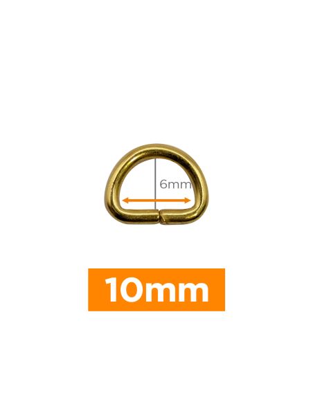 Anillo en D premium - Oro 10 mm