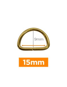 Anillo en D premium - Oro 15 mm
