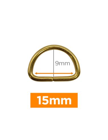 Anillo en D premium - Oro 15 mm